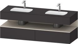 Duravit Studio F. A. Porsche Collection Ankastre lavabo tezgahlı dolap ünitesi ile birlikte 1600 mm Grafit Süper Mat QA4797083800010
