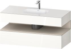 Duravit Studio F. A. Porsche Collection Ankastre lavabo tezgahlı dolap ünitesi ile birlikte 1200 mm Beyaz (parlak) QA4787083220010