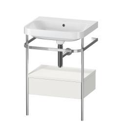 Duravit Happy D.2 metal konsollu ve çekmeceli c-shaped Set 575 mm İskandinav Beyazı Saten Mat Lake HP4840N3939