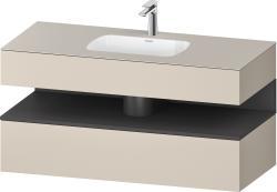Duravit Studio F. A. Porsche Collection Ankastre lavabo tezgahlı dolap ünitesi ile birlikte 1200 mm Taupe Süper Mat QA4787049830000