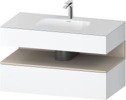 Duravit Studio F. A. Porsche Collection Ankastre lavabo tezgahlı dolap ünitesi ile birlikte 1000 mm Beyaz Mat QA4786083180000