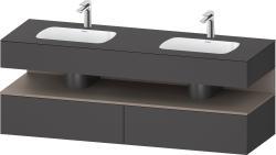 Duravit Studio F. A. Porsche Collection Ankastre lavabo tezgahlı dolap ünitesi ile birlikte 1600 mm Grafit Mat QA4797043490010