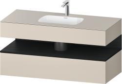 Duravit Studio F. A. Porsche Collection Ankastre lavabo tezgahlı dolap ünitesi ile birlikte 1200 mm Taupe Süper Mat QA4787016830000