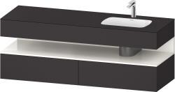 Duravit Studio F. A. Porsche Collection Ankastre lavabo tezgahlı dolap ünitesi ile birlikte 1600 mm Grafit Süper Mat QA4796022800010