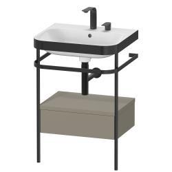 Duravit Happy D.2 metal konsollu ve çekmeceli c-bonded set 575 mm Taş Grisi Saten Mat Lake HP4740E9292