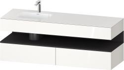 Duravit Studio F. A. Porsche Collection Ankastre lavabo tezgahlı dolap ünitesi ile birlikte 1600 mm Beyaz (parlak) QA4795080220010