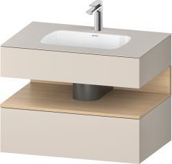 Duravit Studio F. A. Porsche Collection Ankastre lavabo tezgahlı dolap ünitesi ile birlikte 800 mm Taupe Dekoru QA4785030910000