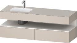 Duravit Studio F. A. Porsche Collection Ankastre lavabo tezgahlı dolap ünitesi ile birlikte 1600 mm Taupe Dekoru QA4795084910010