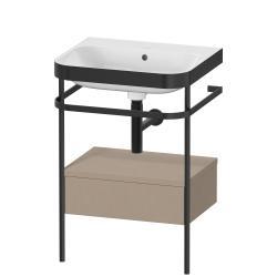 Duravit Happy D.2 metal konsollu ve çekmeceli c-bonded set 575 mm Keten Dekor HP4740N7575