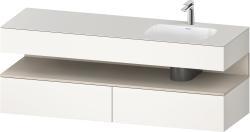 Duravit Studio F. A. Porsche Collection Ankastre lavabo tezgahlı dolap ünitesi ile birlikte 1600 mm Beyaz Süper Mat QA4796083840000