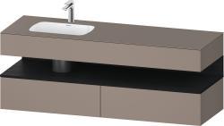 Duravit Studio F. A. Porsche Collection Ankastre lavabo tezgahlı dolap ünitesi ile birlikte 1600 mm Bazalt Mat QA4795016430010