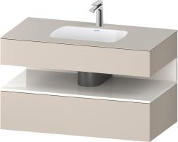 Duravit Studio F. A. Porsche Collection Ankastre lavabo tezgahlı dolap ünitesi ile birlikte 1000 mm Taupe Dekoru QA4786022910000