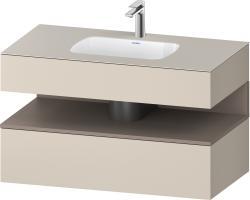 Duravit Studio F. A. Porsche Collection Ankastre lavabo tezgahlı dolap ünitesi ile birlikte 1000 mm Taupe Süper Mat QA4786043830000