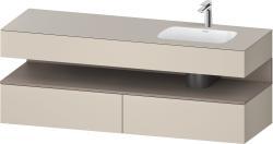Duravit Studio F. A. Porsche Collection Ankastre lavabo tezgahlı dolap ünitesi ile birlikte 1600 mm Taupe Süper Mat QA4796043830010