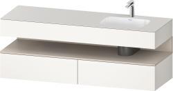 Duravit Studio F. A. Porsche Collection Ankastre lavabo tezgahlı dolap ünitesi ile birlikte 1600 mm Beyaz Süper Mat QA4796091840010