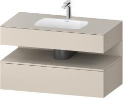Duravit Studio F. A. Porsche Collection Ankastre lavabo tezgahlı dolap ünitesi ile birlikte 1000 mm Taupe Süper Mat QA4786083830010
