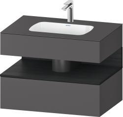 Duravit Studio F. A. Porsche Collection Ankastre lavabo tezgahlı dolap ünitesi ile birlikte 800 mm Grafit Mat QA4785016490000