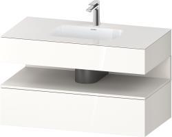 Duravit Studio F. A. Porsche Collection Ankastre lavabo tezgahlı dolap ünitesi ile birlikte 1000 mm Beyaz (parlak) QA4786084220010