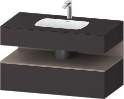 Duravit Studio F. A. Porsche Collection Ankastre lavabo tezgahlı dolap ünitesi ile birlikte 1000 mm Grafit Süper Mat QA4786043800000