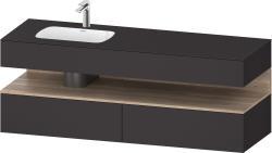 Duravit Studio F. A. Porsche Collection Ankastre lavabo tezgahlı dolap ünitesi ile birlikte 1600 mm Grafit Süper Mat QA4795055800000