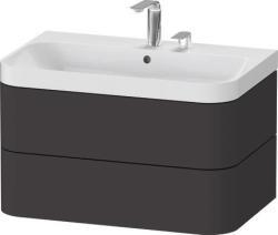 Duravit Happy D.2 c-shaped asma set Grafit Süper Mat Grafit Süper mat Dekor, Ürün seti: c-shaped lavabo, Vitrifiye rengi: Beyaz Parlak, Batarya deliği sayısı: 2, Su taşma deliği: HP4347E8080
