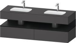 Duravit Studio F. A. Porsche Collection Ankastre lavabo tezgahlı dolap ünitesi ile birlikte 1600 mm Grafit Mat QA4797016490000