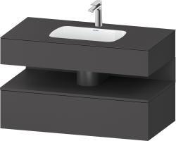 Duravit Studio F. A. Porsche Collection Ankastre lavabo tezgahlı dolap ünitesi ile birlikte 1000 mm Grafit Mat QA4786049490000