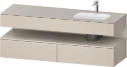 Duravit Studio F. A. Porsche Collection Ankastre lavabo tezgahlı dolap ünitesi ile birlikte 1600 mm Taupe Dekoru QA4796091910000