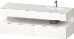 Duravit Studio F. A. Porsche Collection Ankastre lavabo tezgahlı dolap ünitesi ile birlikte 1600 mm Beyaz (parlak) QA4796022220000