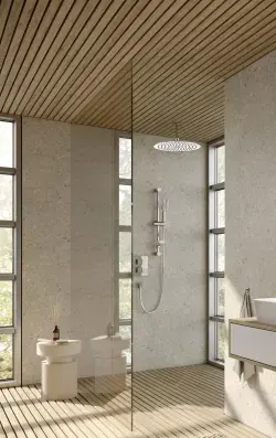 ECA Karia İnce Tavandan Duş Başlığı Yuvarlak (30 cm) 102145014 Krom uygulama örneği