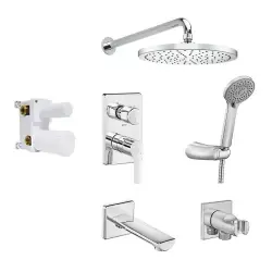 ECA Luna Ankastre Duş Seti 3 yollu / 7 parça set ECA.ANKSET.BD312