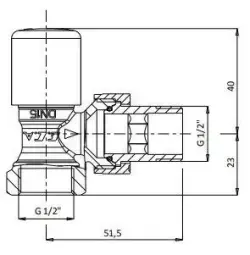 ECA 1/2 Krom Volanlı Köşe Radyatör Valfi 602120280
