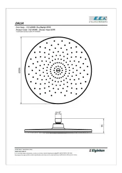 ECA Dalia Tepe Duş Başlığı (Ø 255 mm) 102145066 Krom