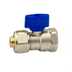 ECA 1/2 Rakorlu Mini Küresel Valf Pex Mavi Volanlı 102122348