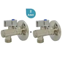 ECA 1/2" Filtreli Ara Musluk Krom Volanlı 2 Adet (Rozet Dahil) 602111048-2