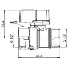 ECA 1/2 Mini Küresel Valf Mavi Volanlı 602122003