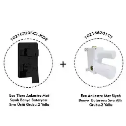 ECA Tiera Ankastre Mat Siyah Banyo Bataryası 2 Parça Set / 2 Yollu (102167205C1-KDE+102166201C1)