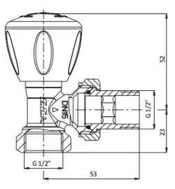 ECA 1/2 Rv3 Köşe Radyatör Valfi 602120641