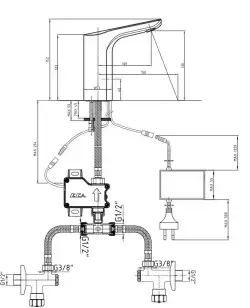 ECA Luna Fotoselli Lavabo Bataryası (T Adaptörlü) Elektrikli 108108054 Krom