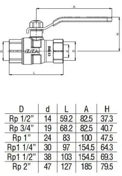 ECA 1 1/4 Doğalgaz Küresel Valfi 602122154