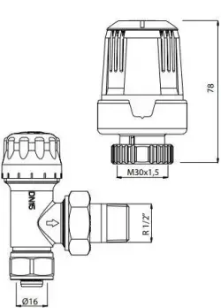ECA Termostatik Radyatör Valfi Köşe ( Ø 16 X 2 Mm) Trv3 602120549
