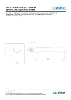 ECA Ankastre Banyo Bataryası Çıkış Ucu Altın Görünümlü (G 1/2") 102859206-K