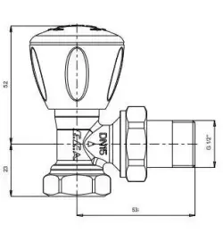 ECA 1/2 Rv3 Krom Köşe Radyatör Valfi 602120749