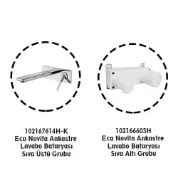 ECA Novita Ankastre Gömme Lavabo Bataryası Set (102167614H-K+102166603H) Krom