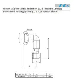 ECA 1/2" Bağlantı Dirseği 102199319 Krom