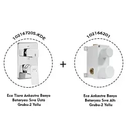 ECA Tiera Ankastre Banyo Bataryası 2 Parça Set / 2 Yollu (102167205-KDE+102166201) Krom