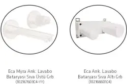 ECA Myra Ankastre Gömme Lavabo Bataryası Set Mat Beyaz 102167603C4-YY+102166601C4