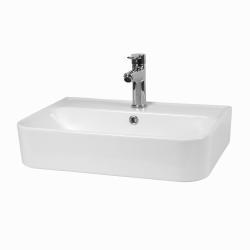 Ege Vitrifiye Hiera Batarya Delikli Tezgah Üstü Lavabo 55 cm Beyaz