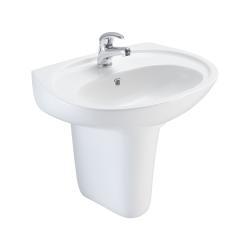 Ege Vitrifiye Likya Batarya Delikli Oval Lavabo 43x55 cm Beyaz
