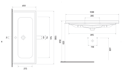 Ege Vitrifiye Punta Lavabo 100x45 cm Beyaz